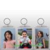 Lenticular flip keychain photos of smiling children
