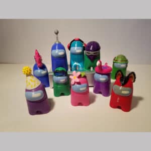 Collection of 3D Printed Among US character figurines