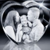 Heart photo crystal of a family