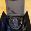 Heart shaped 3D photo crystal displayed in its box
