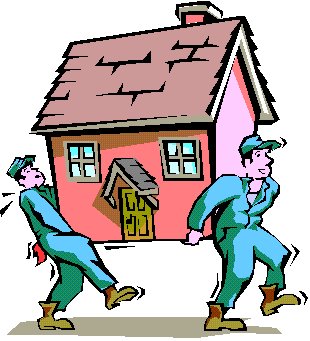 Comic of two men carrying a home