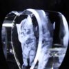Side view of heart shaped 3D photo crystal