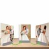 Lenticular flip transitioning through various bride and groom photos