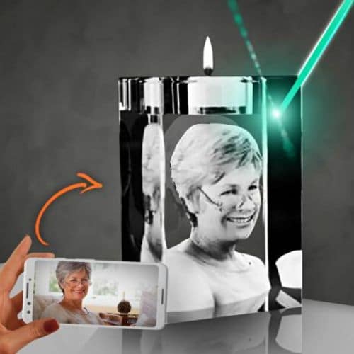 3D Photo Crystal Candle Holder