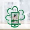 Shamrock Picture Frame with Lenticular Flip Photo of Child