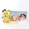 Teddy Bear Frame with Baby Announcement Flip