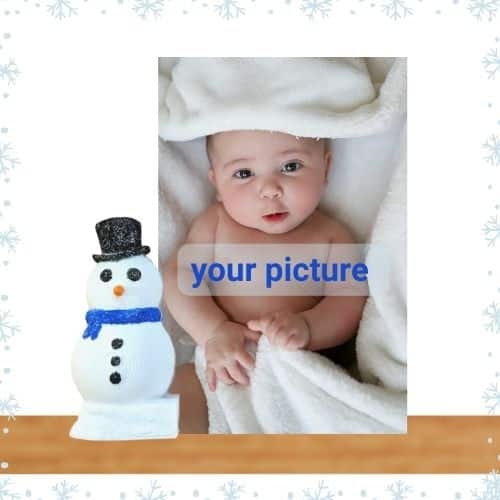 snowman picture holder with photo